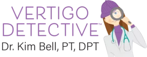 VD logo Kim Bell, DPT, Vertigo Detective